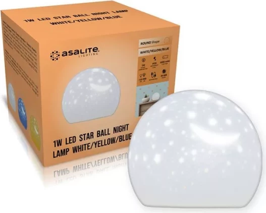 Llambë nate LED ASALITE Star Ball ASAL0309 1W, USB e rikarikueshme 1000mAh, 3 ngjyra drite, e bardhë