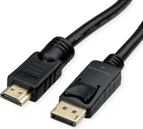 Kabllo ROLINE DP-UHDTV.7.5M, DisplayPort në HDMI, 7.5m, 4K, e zezë