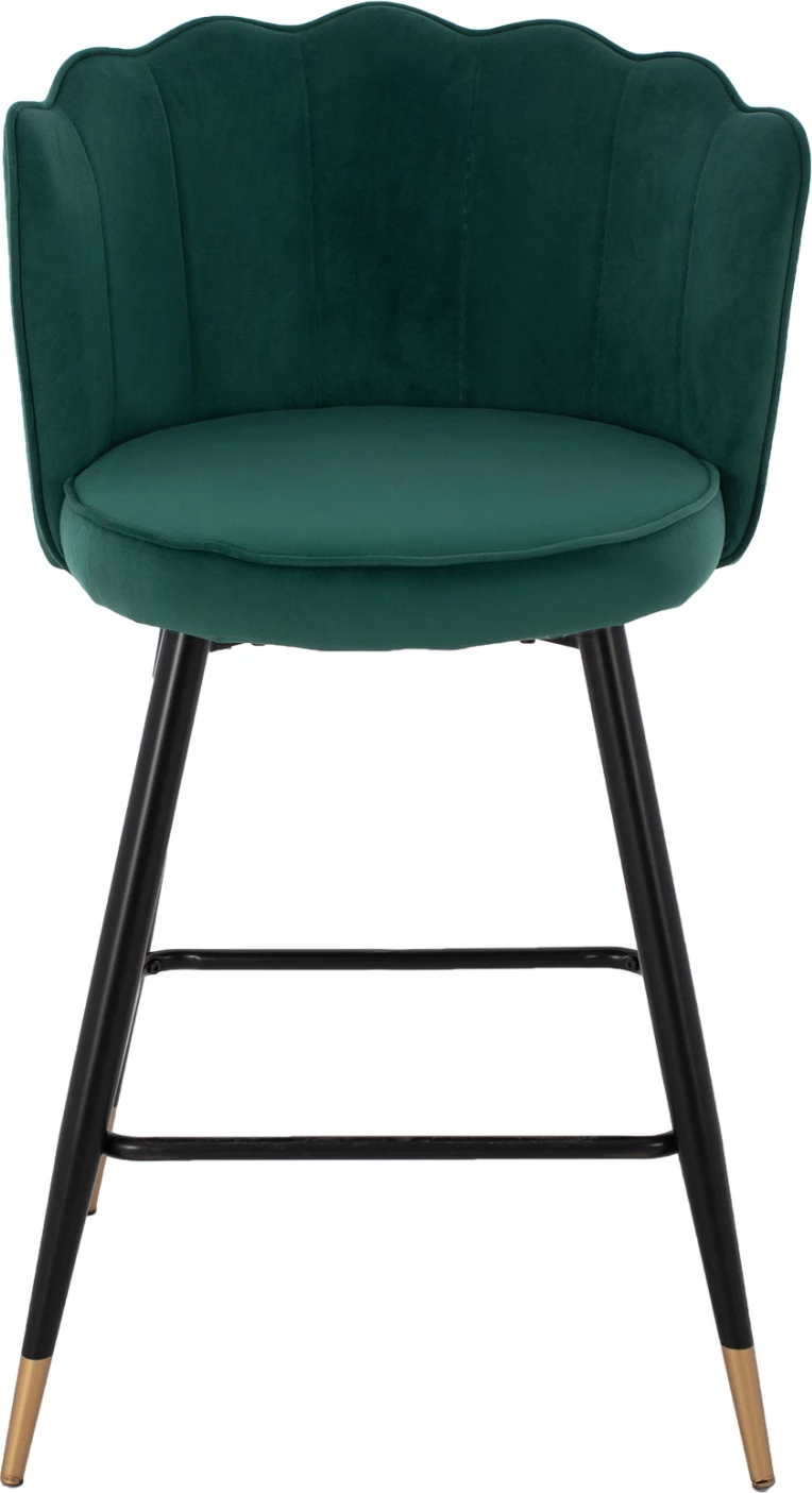 Karrige për bar mesatare, FH8736.03, kadife e gjelbër, kornizë metalike, 50x50x90 cm