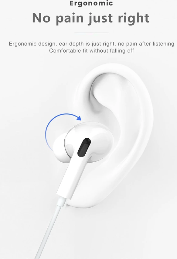 Kufje me kabllo Jellico EP3A Lightning me mikrofon, majë silikoni, të bardha