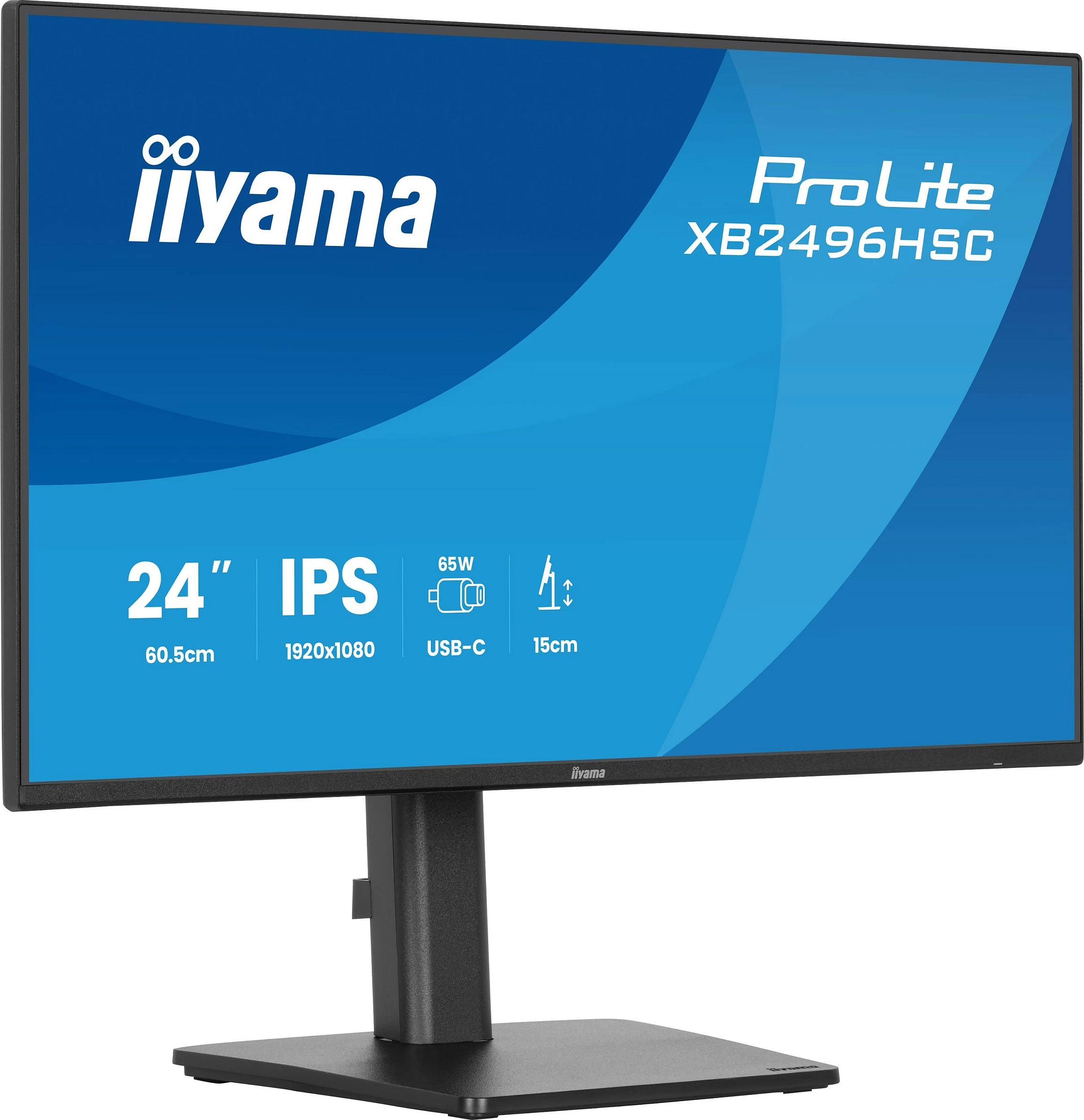 Monitor iiyama ProLite XB2496HSC-B1, 24", IPS, FHD 144Hz, USB-C, altoparlantë, i zi