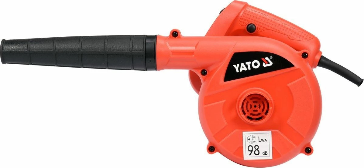Fryrës me thithje për gjethe Yato YT-85170 600 W, kabllo 2 m, me qese + 2 gryka, portokalli/zezë