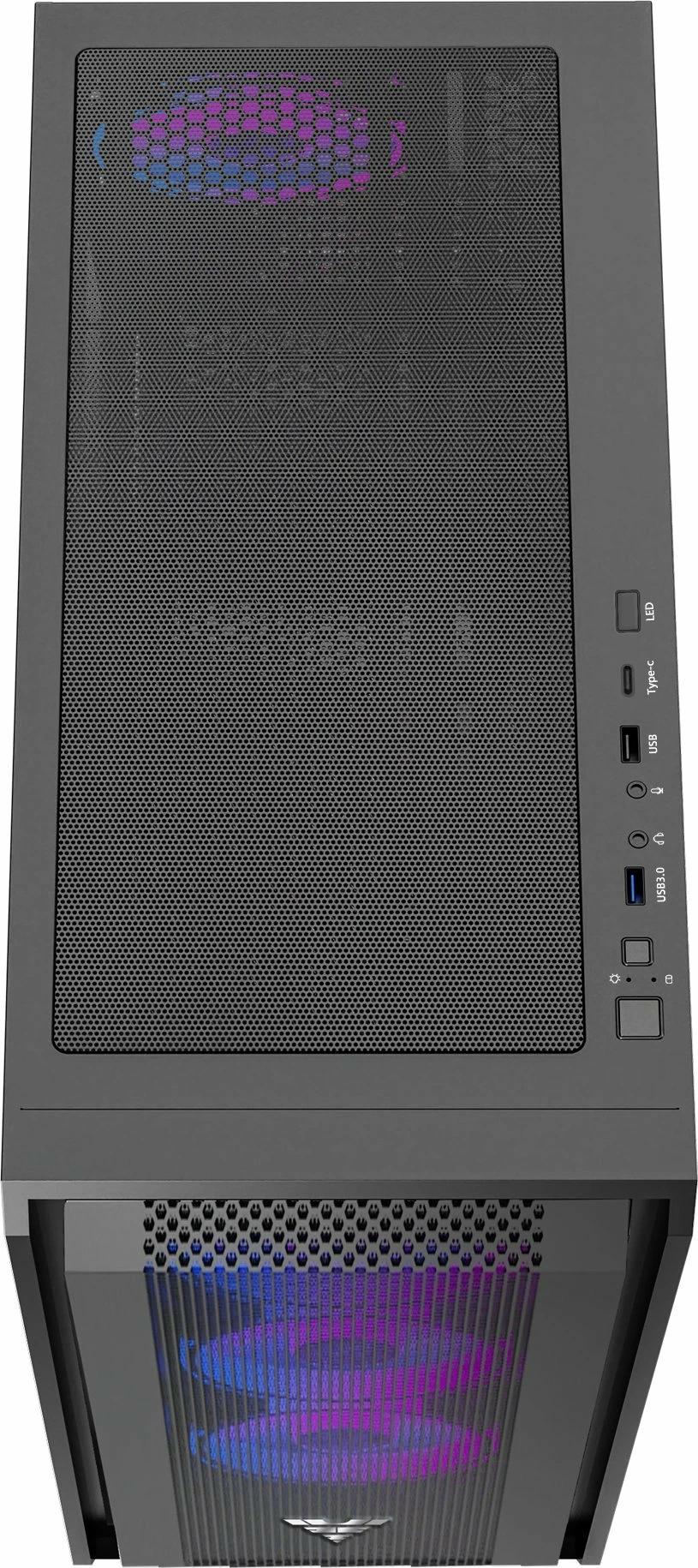 Kasë PREYON Nest Windy+ PRENWP04B, Midi Tower ATX, 4x120mm ARGB PWM, USB-C, e zezë