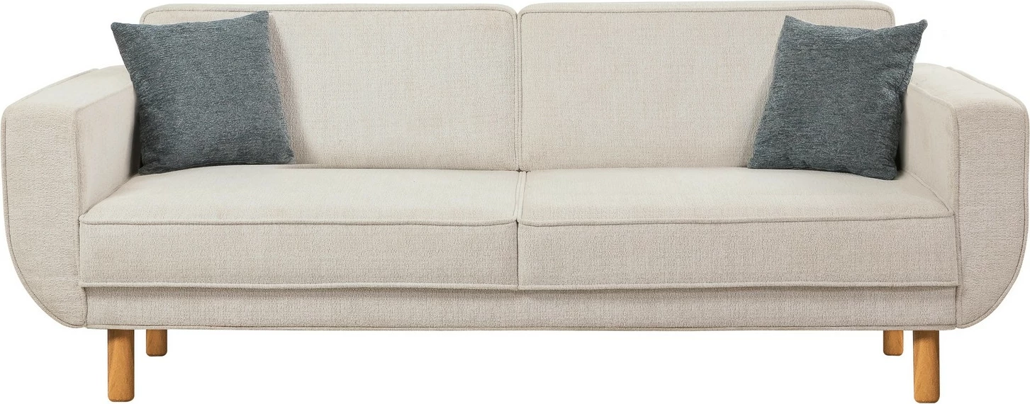 Set divan-krevat Atelier del Sofa, Larus Wood, ngjyrë lisi dhe krem