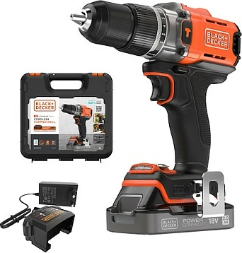 Shpuese me bateri Black & Decker BCD383D1XK-QW 18V 2Ah portokalli
