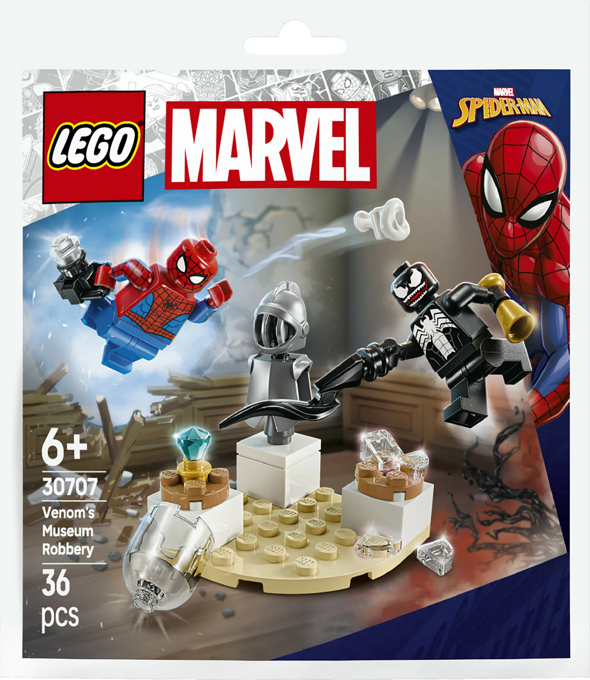 Set ndërtimi LEGO Marvel 30707 Venom's Museum Robbery, 36 copë, 6+, shumëngjyrësh