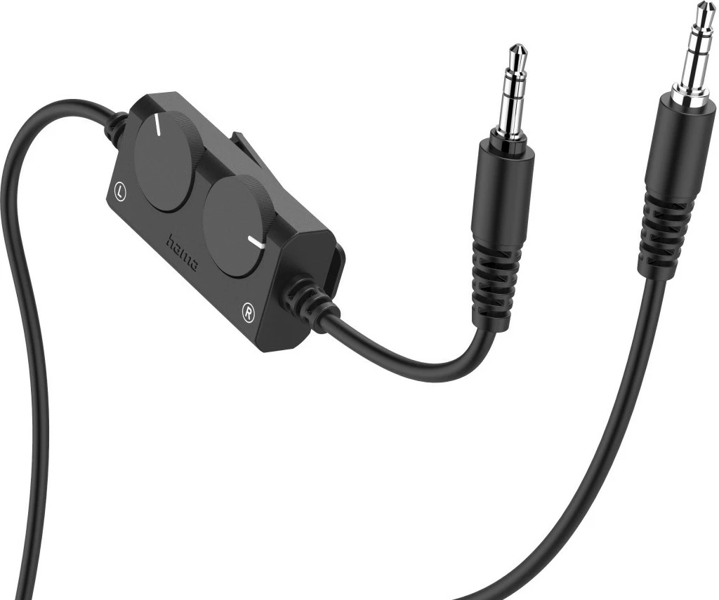 Kufje me kabllo mbi-vesh Hama 221846 stereo, kabëll 6 m i shkëputshëm, 3.5 mm + adapter 6.35 mm, kontroll volumi, e zezë