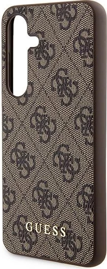 Mbështjellës Guess 4G Metal Gold Logo për Samsung Galaxy S24, Kafe