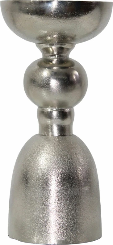 Mbajtës qiriri PIERO, alumin, argjend, 13x13x26 cm