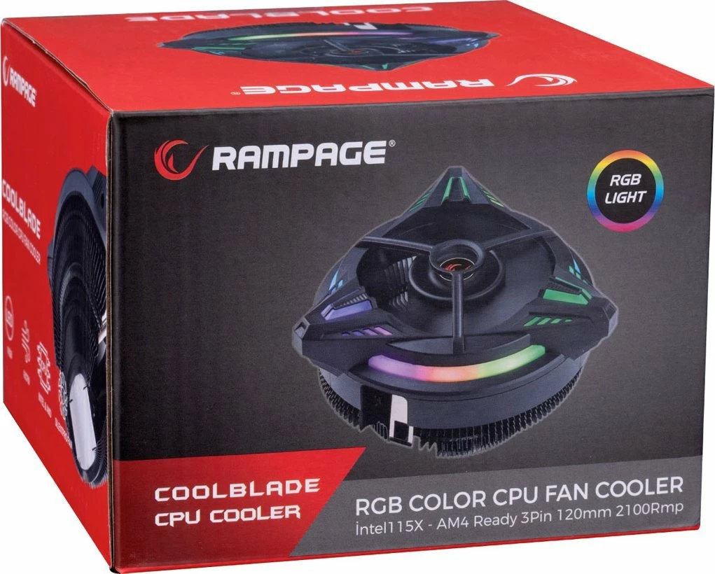 Ftohës CPU Rampage CoolBlade RM-C03 80mm RGB 150W i zi
