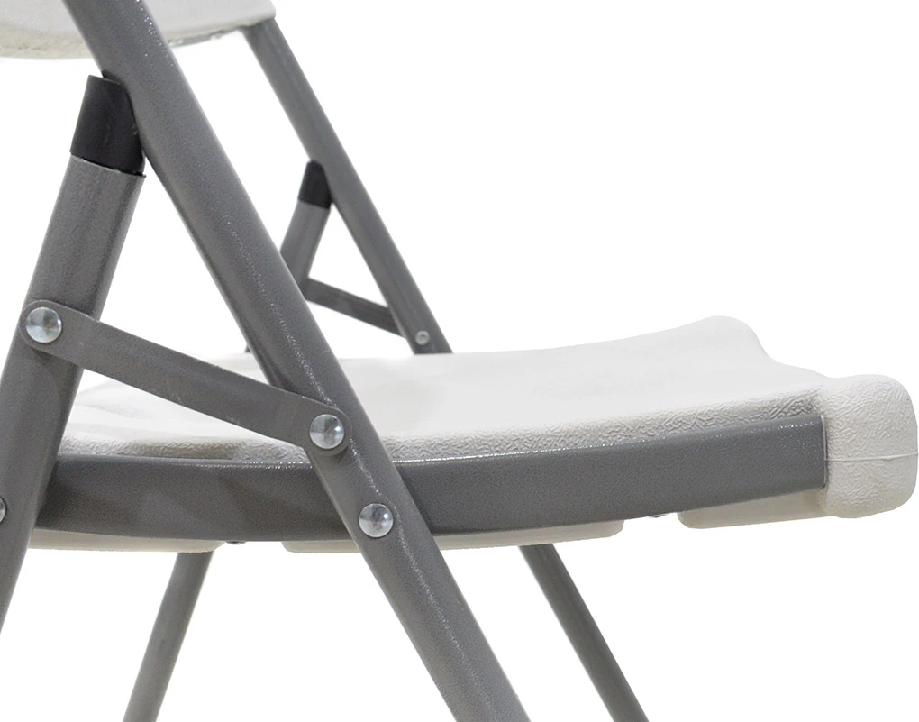 Karrige palosëse për kamping Edison me kornizë metalike dhe të përforcuar, ngjyrë bardhë, set 4 copë