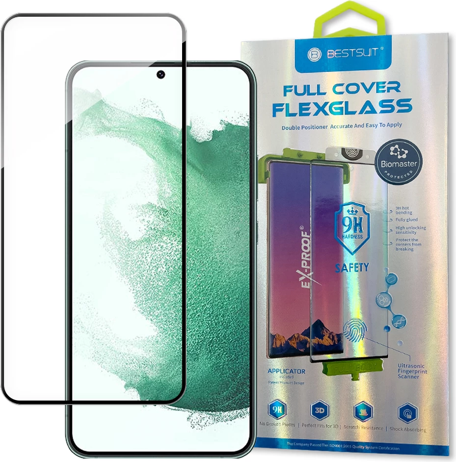 Mbrojtës ekrani Bestsuit 3D Edge Nano Flexi Glass për Samsung Galaxy S22+, Transparent