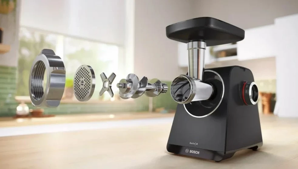 Makinë mishi Bosch MFWS440B, 1900 W, E zezë, Argjendtë