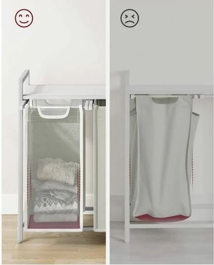 Kosh rrobash VASAGLE BLH301W01, 3 ndarje, 114 L, me raft, e bardhë