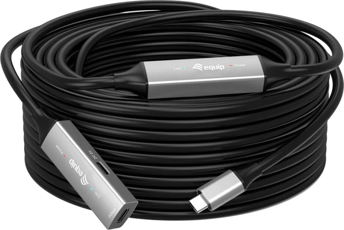 Kabllo zgjatëse aktive USB‑C në USB‑C EQUIP 133357, 10 m, 5 Gbps, USB 3.2 Gen 1, e zezë
