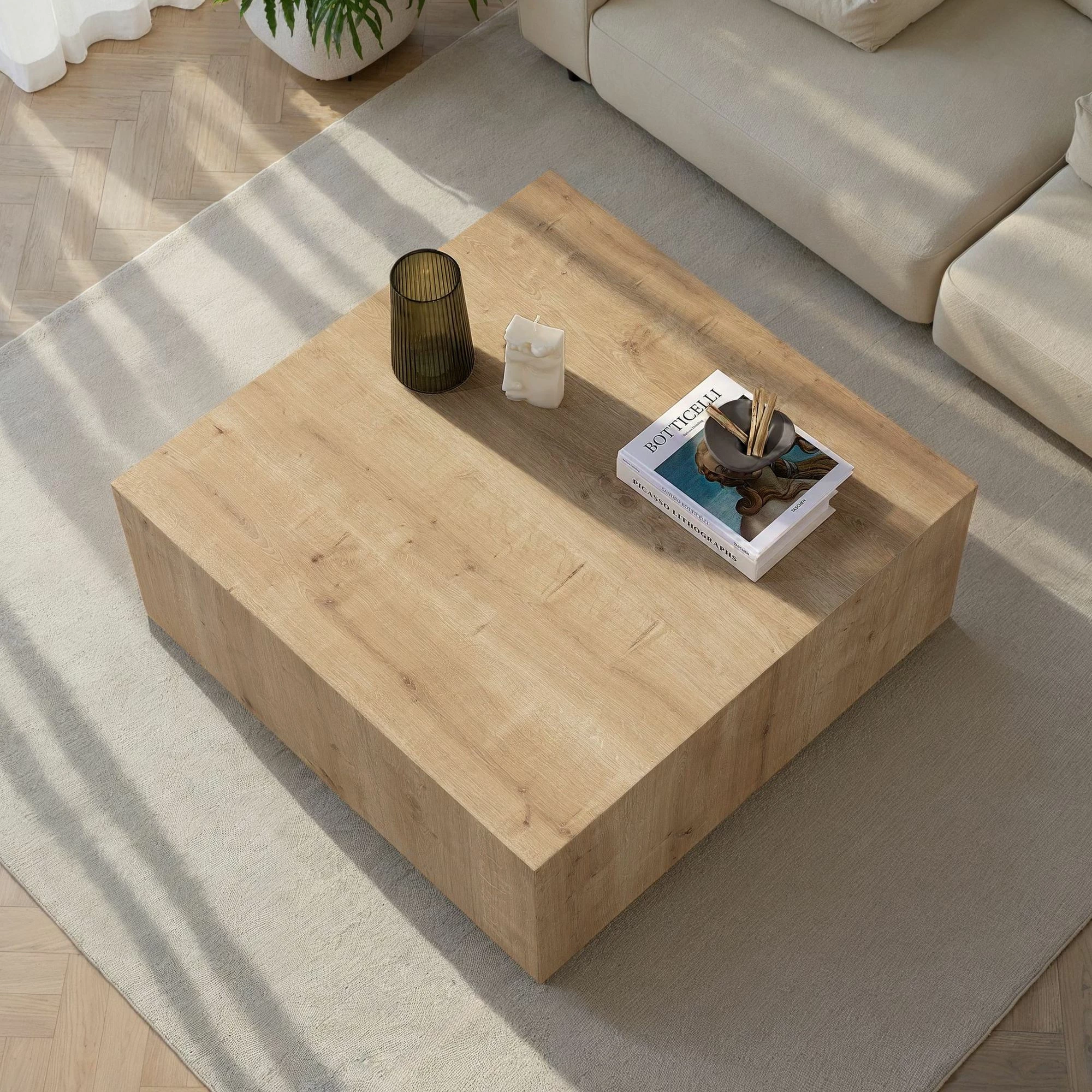 Tavolinë kafeje Nordure, Prizma, ngjyrë lisi Sapphire Oak