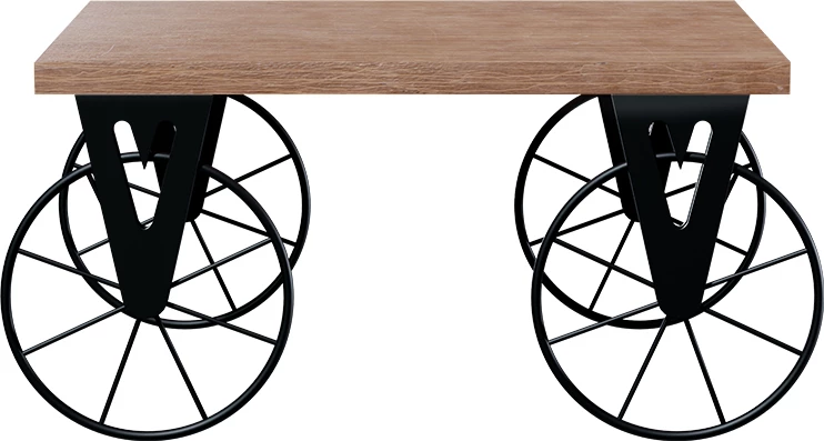 Tavolinë kafeje Bike, ngjyrë e zezë-arrë, 85x55x41cm