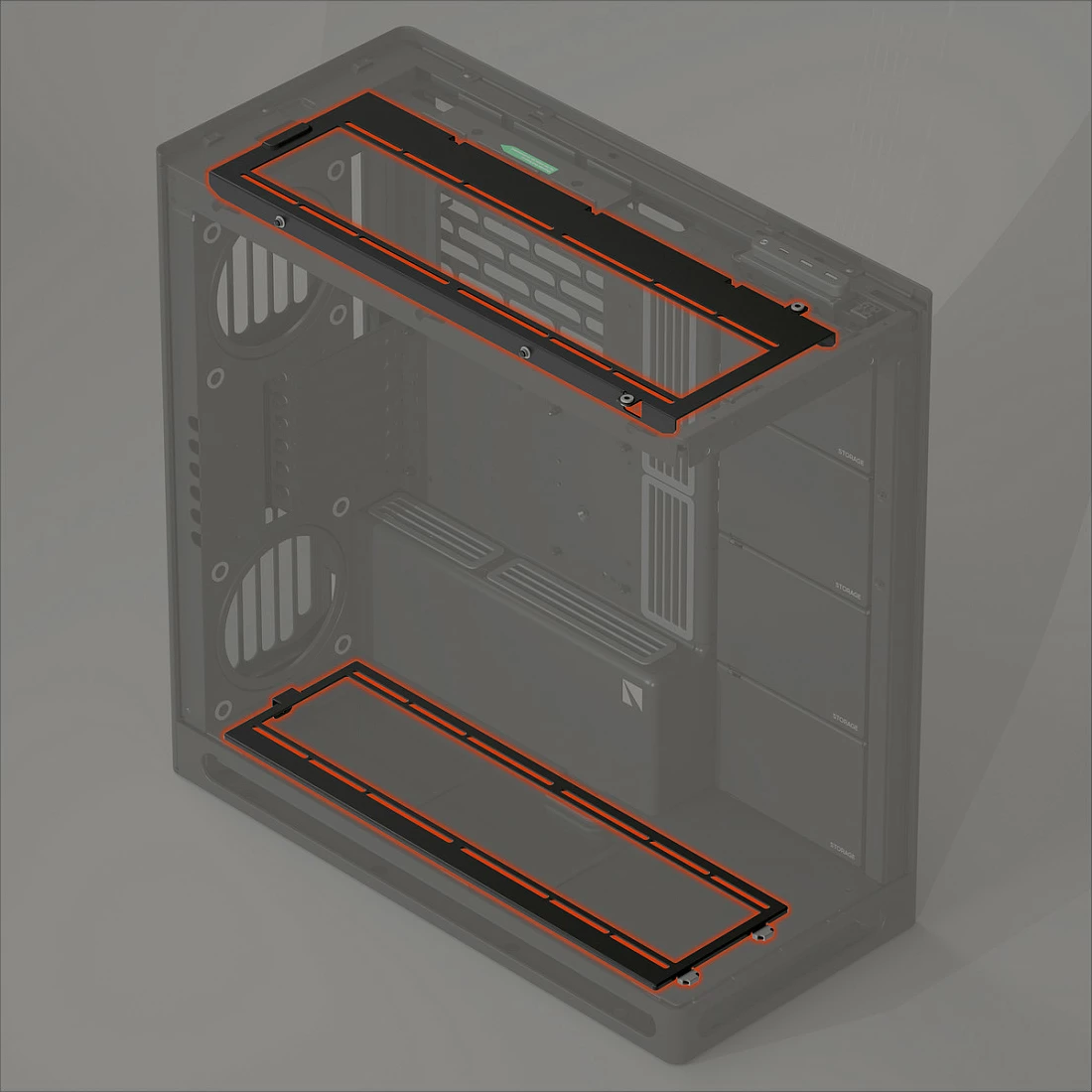 Mbajtëse ventilatorësh HAVN HS 420, për radiator 360 mm, e bardhë
