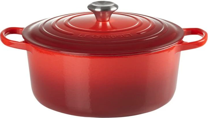 Tenxhere gize për pjekje Le Creuset Signature Roaster 21177200602430, rrumbullake 20 cm, e kuqe qershie