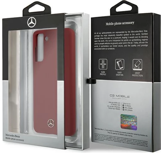 Mbështjellës, Mercedes, MEHCS21MSILRE Silicone Line hardcase për Samsung Galaxy S21+, silikon/TPU, e kuqe