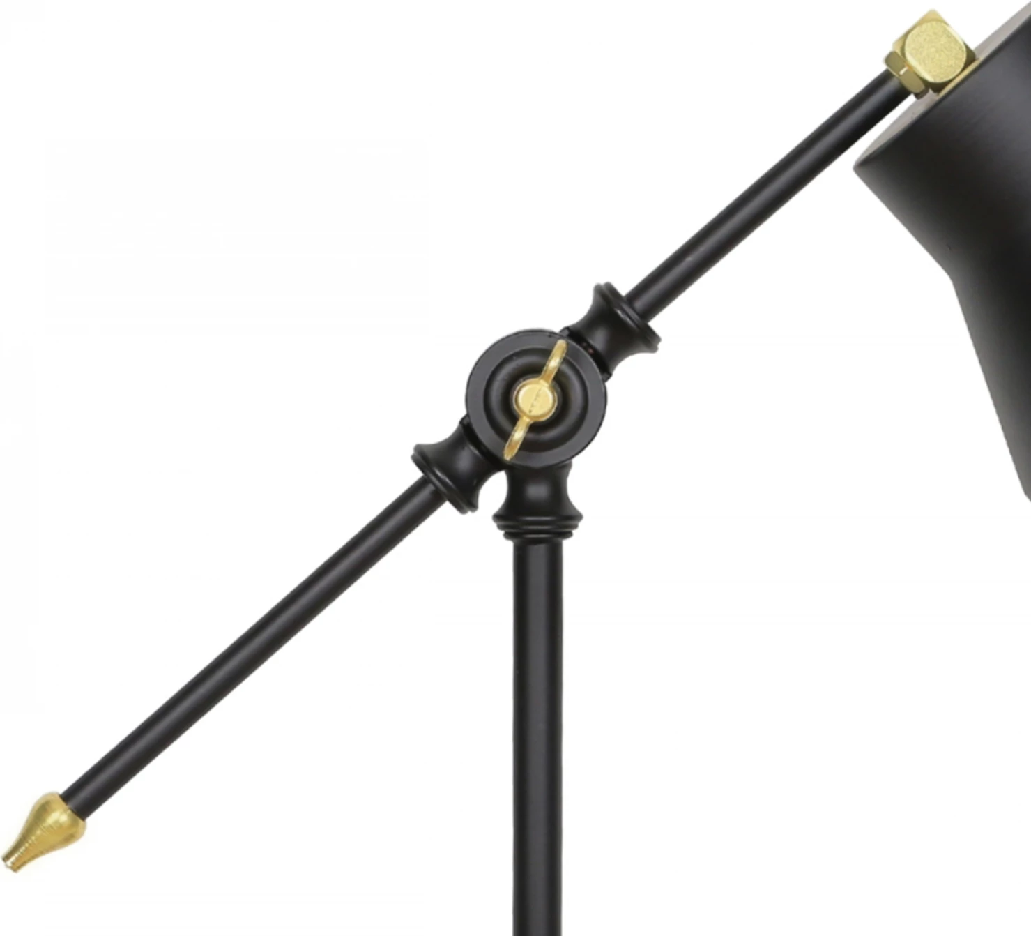 Llambë tavoline FH7584.01 bazë ngjyrë kafe e çelur, shtyllë dhe krah të zi, kapak të zi