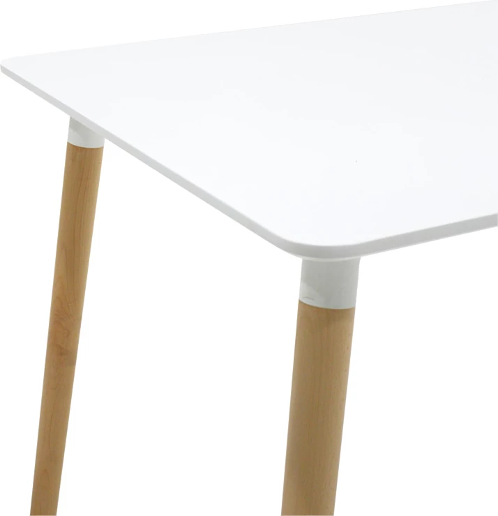 Set tavoline me karrige Natali-Parker, 5 copë, MDF e bardhë, këmbë natyrale, 120x80x76cm