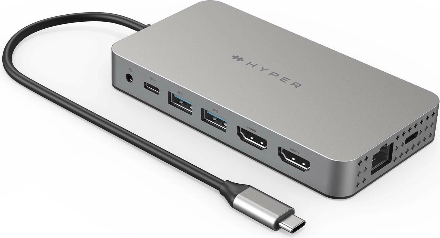 Dok stacion Targus HyperDrive Duel HDMI 10in1, USB-C, 2x HDMI, 2x USB-A, 2x USB-C, Ethernet, 4K, Stainless steel