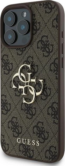 Mbështjellës Guess 4G Big Logo për iPhone 16 Pro, Kafe