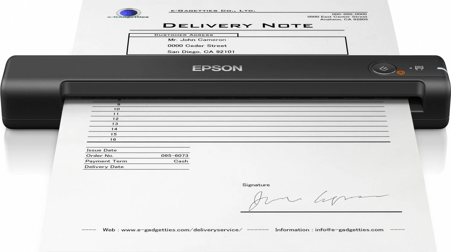 Skaner portativ Epson WorkForce ES-50 (B11B252401) 600 dpi USB, i zi