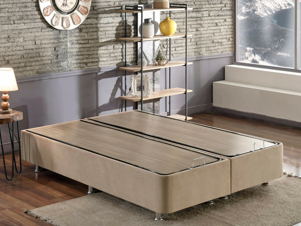 Baza dyshe për krevat, ngjyrë kafe e çelët, Skye Decor Ela Double, 150x200cm (2 copë)