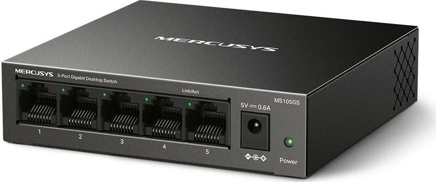 Switch Mercusys MS105GS, 5 porte, Gigabit