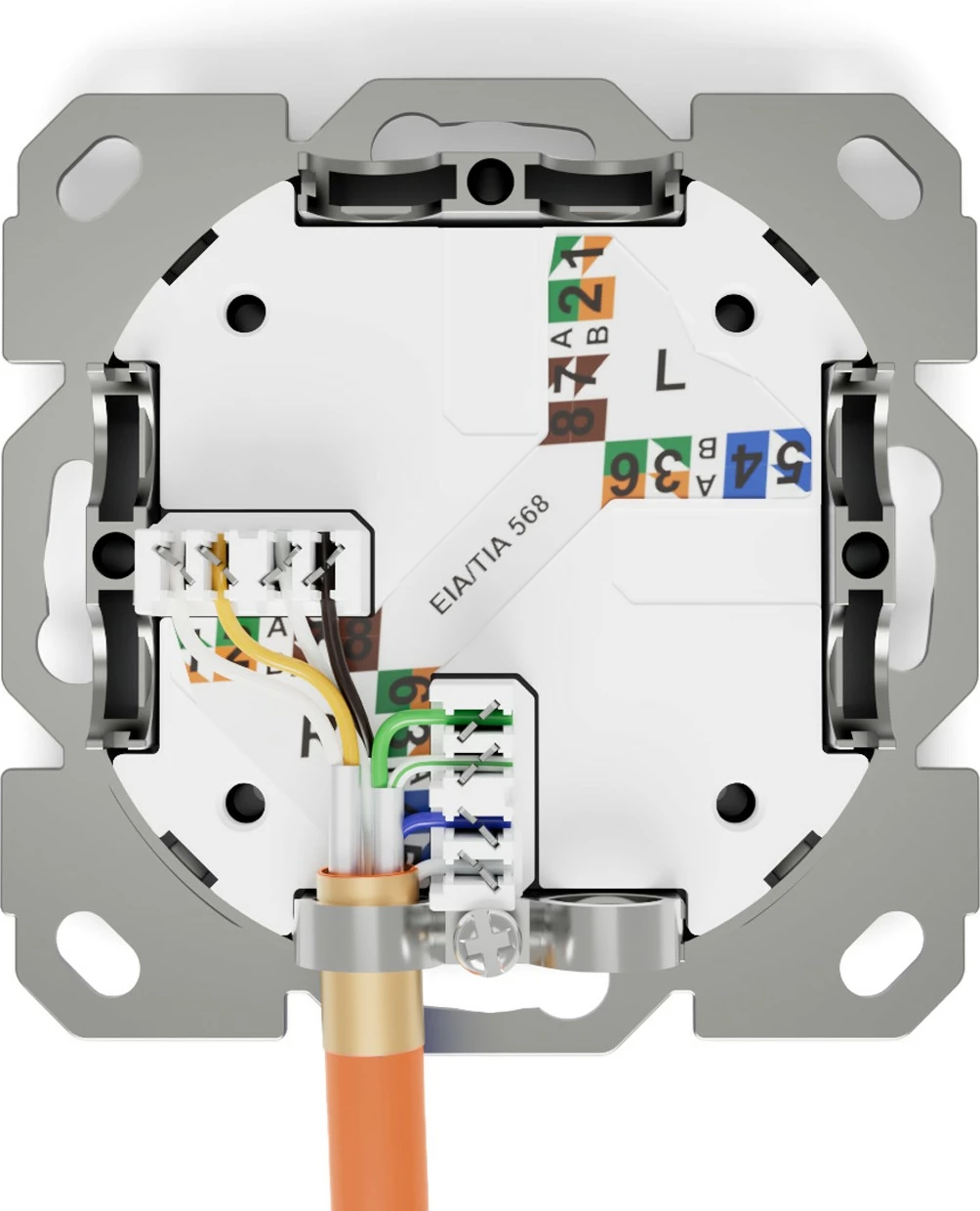 Prizë rrjeti Digitus CAT 6A, 1x RJ-45, e bardhë