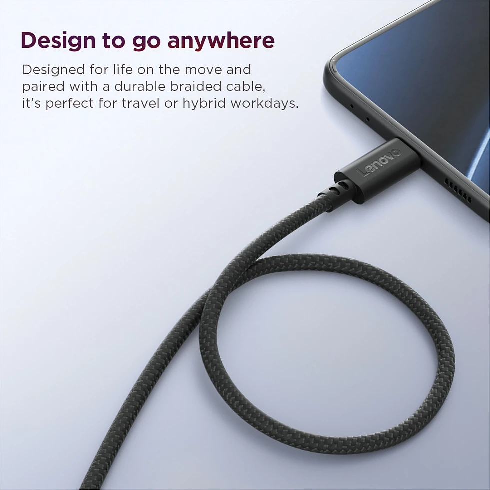 Karikues Lenovo Multi-Port USB-C 100W GaN, 3 porta, kabllo USB-C 1.8m, i zi
