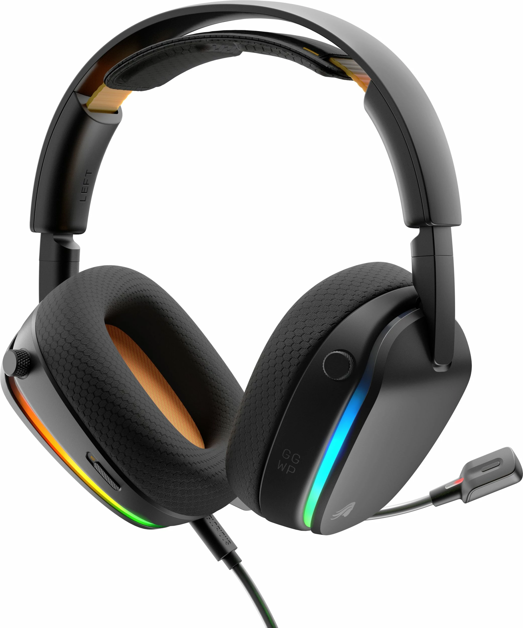 Kufje gaming Glorious GHS Eternal RGB, 40mm, me kabllo 3.5mm/USB-C, mikrofoni i shkëputshëm, RGB, të zeza