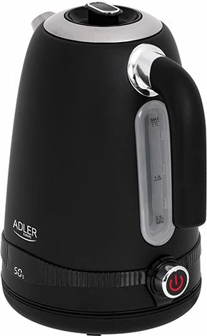 Çajnik elektrik ADLER AD1295b 1.7L me LCD, temperaturë të rregullueshme, 1850-2200W, i zi