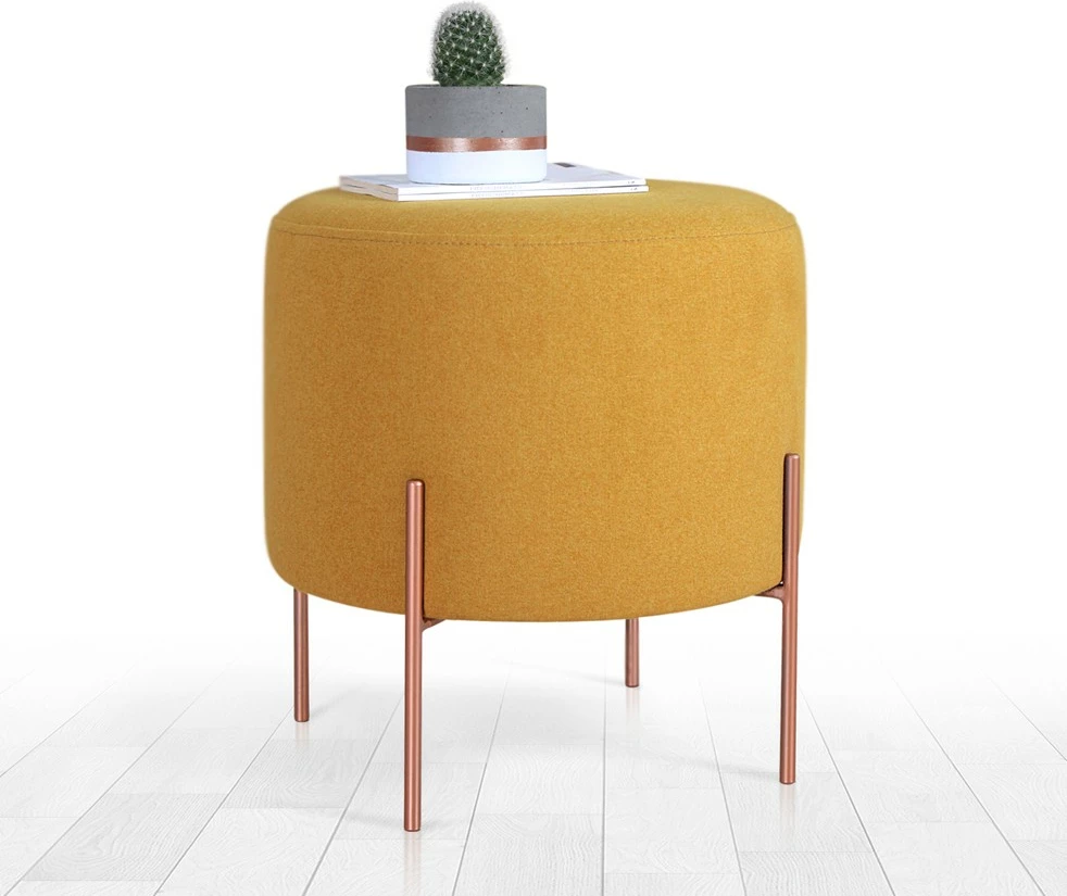 Puf Mustard Atelier del Sofa, këmbë bakri, 49