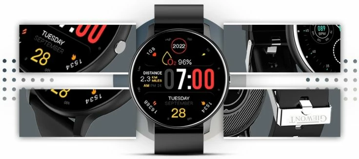 Smartwatch Giewont për meshkuj, e zezë