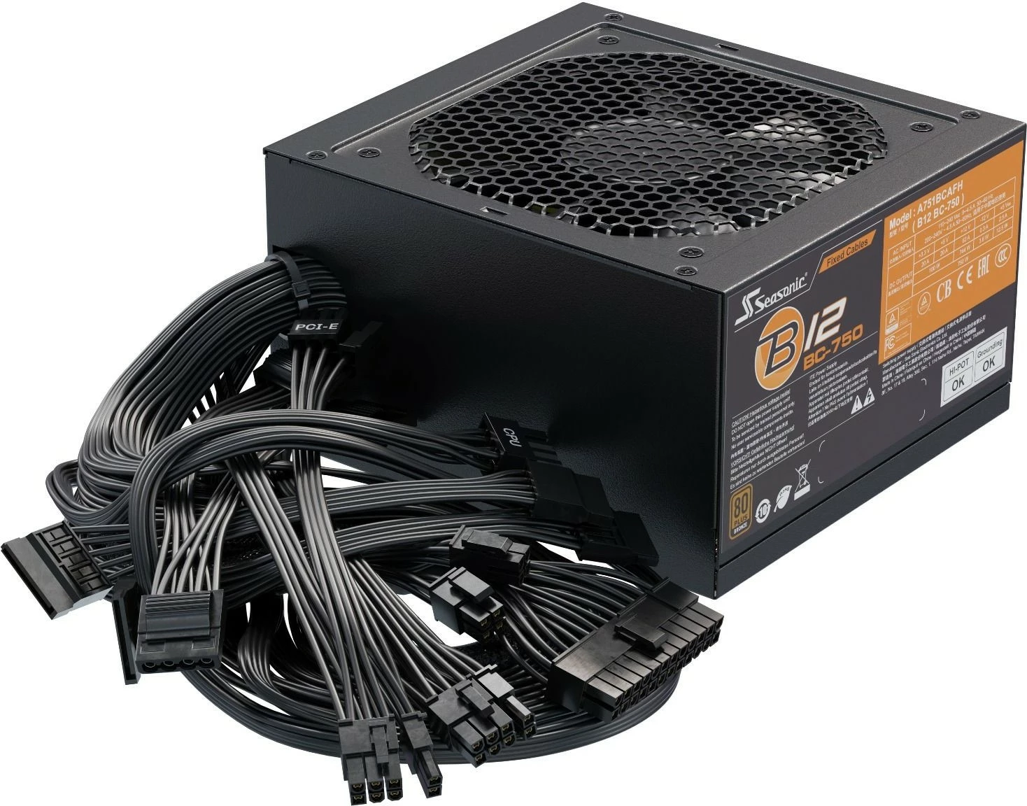 Furnizues energjie Seasonic B12 BC, 750 W, 100 - 240 V, 50 - 60 Hz, 10 A, 100 W, 744 W