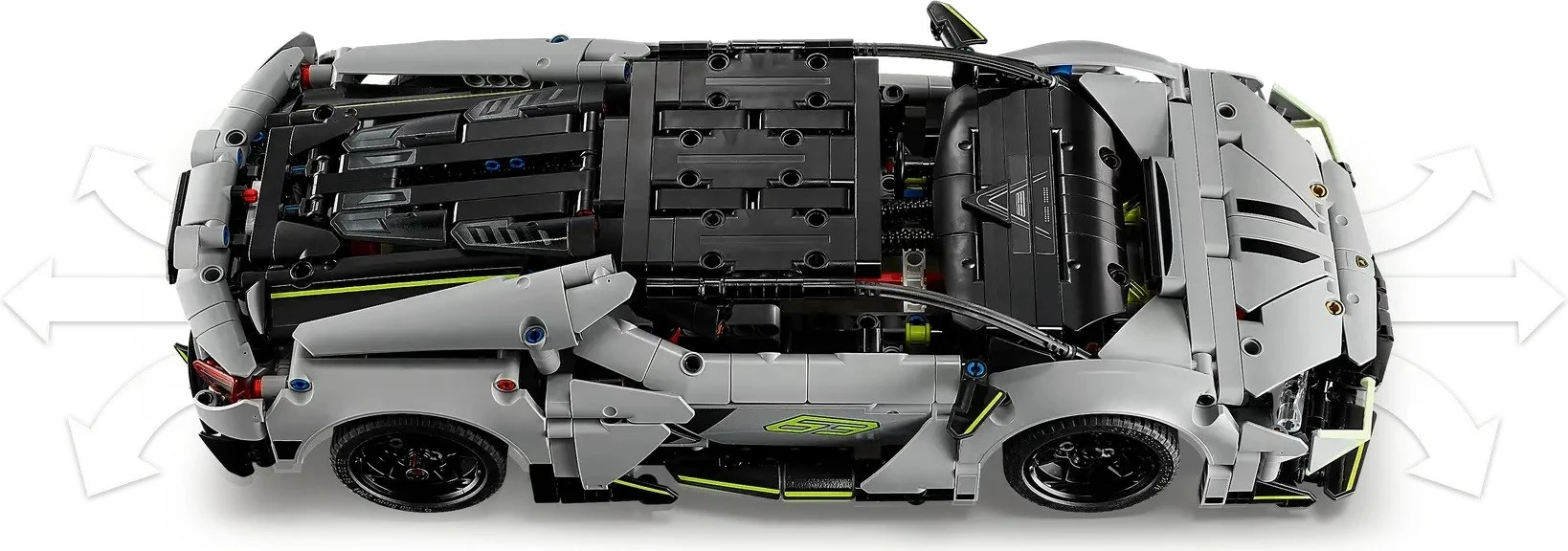 Set LEGO Technic Lamborghini Revuelto 42214, 1135 pjesë, Gri