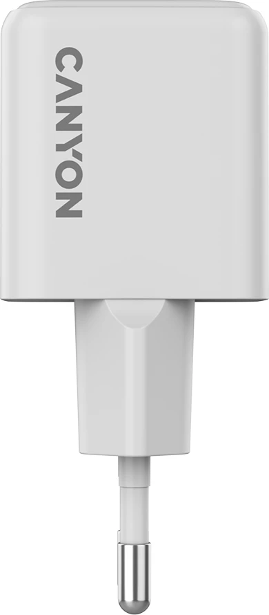 Karikues CANYON CU20AC GaN 20W, 1xUSB-C PD + 1xUSB-A QC, EU, i bardhë