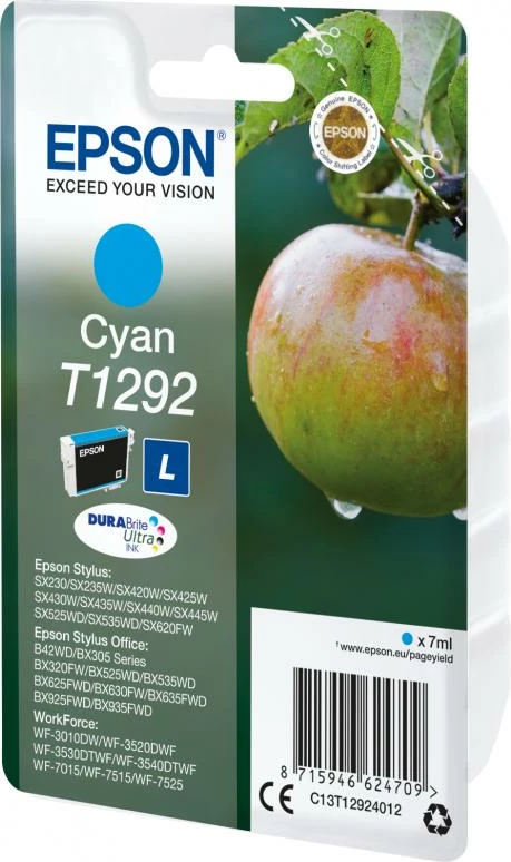 Kartush bojë, Epson, T1292 (C13T12924012), 7 ml, Cyan, 1 copë