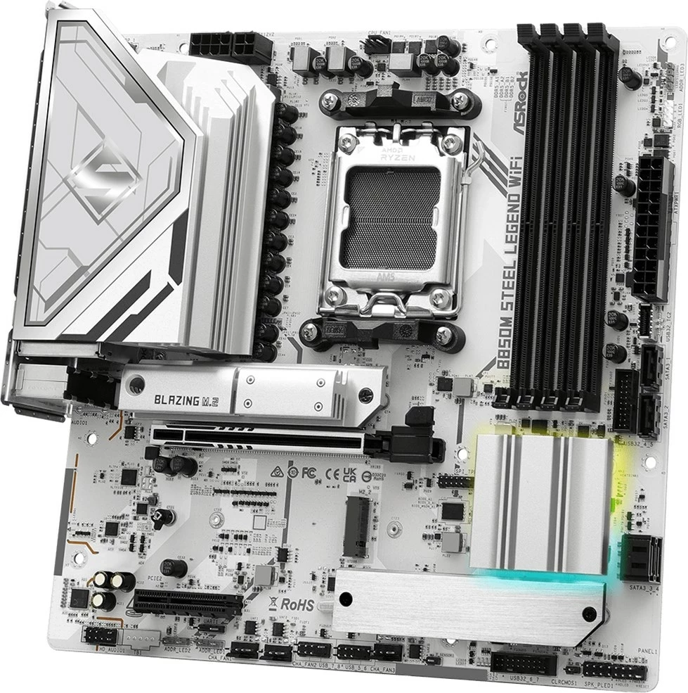 Pllakë amë Asrock B850M Steel Legend WiFi, Socket AM5, micro ATX, Bardhë