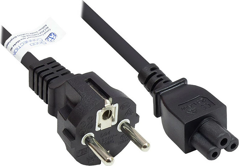 Kabllo rryme GoodConnections Schuko (CEE 7/7) në IEC C5, 1.8 m, e zezë
