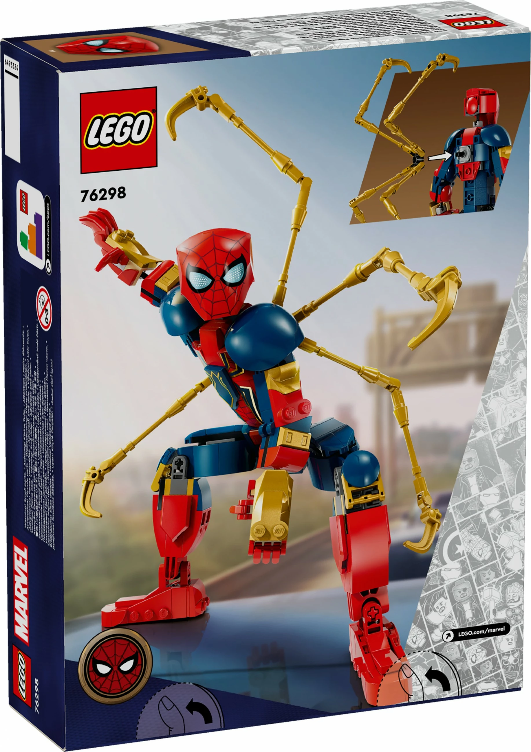 Set ndërtimi LEGO Iron Spider-Man 76298, 303 pjesë, shumëngjyrësh