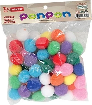Mikro Ponpon – 50 Copë, 30 mm