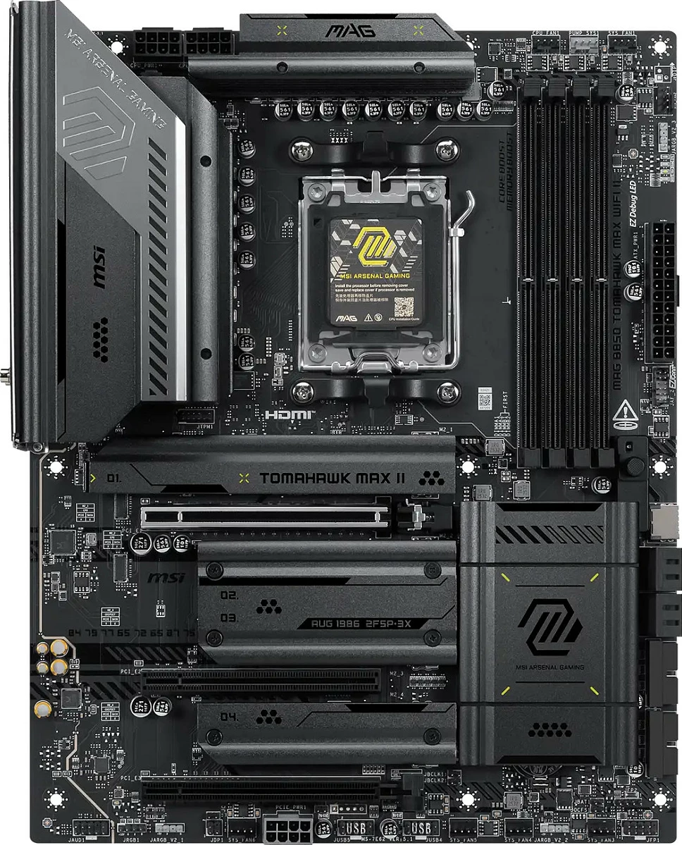 Pllakë amë MSI MAG B850 TOMAHAWK MAX WIFI II, Socket AM5, DDR5 deri 256GB, Wi‑Fi 7, 5G LAN