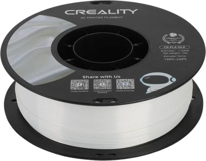 Filament PLA Creality CR-Silk, 1.75 mm, 1 kg, Bardhë