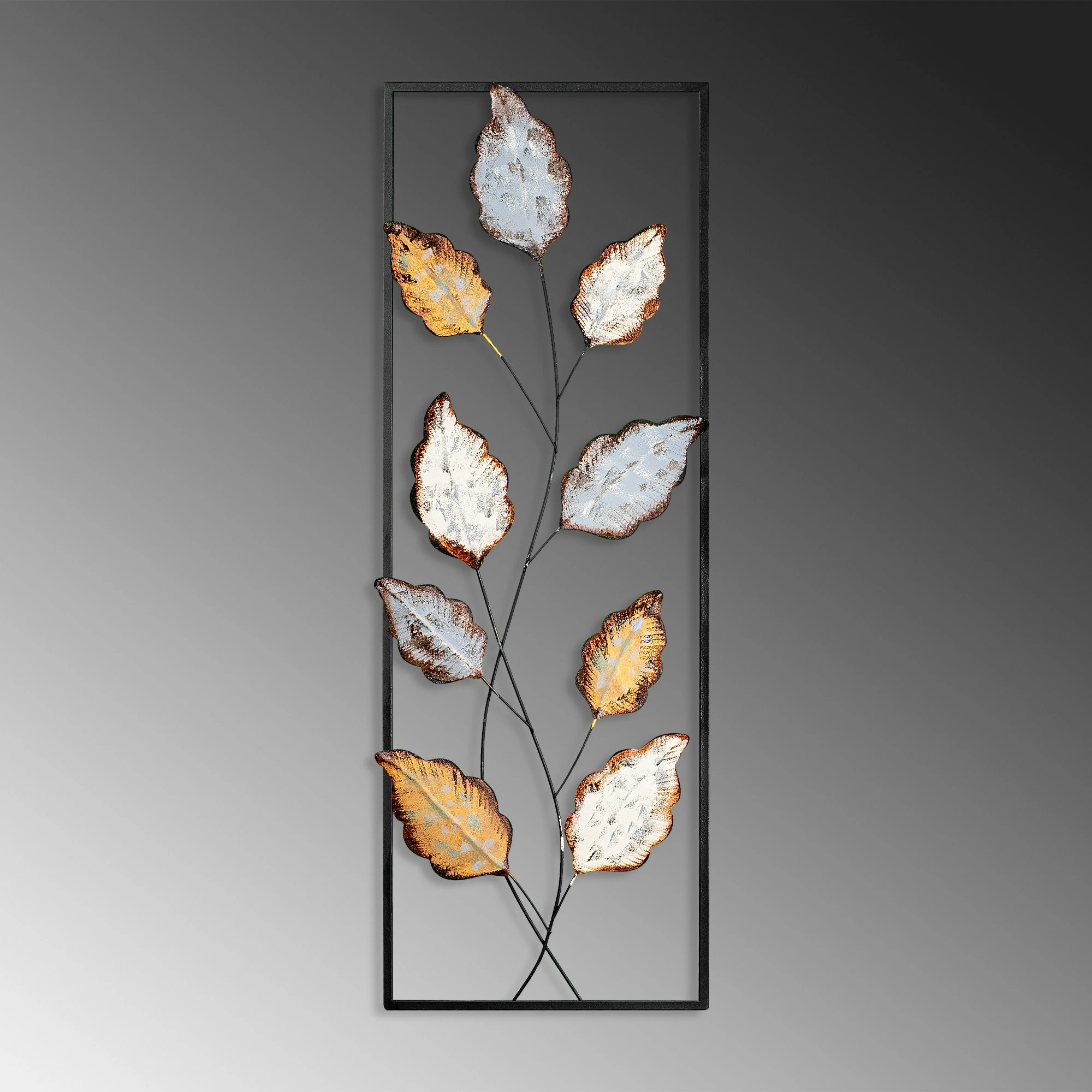 Aksesor dekorativ metalik për mur, Wallity Fagus 3, shumëngjyrësh, 32x90cm