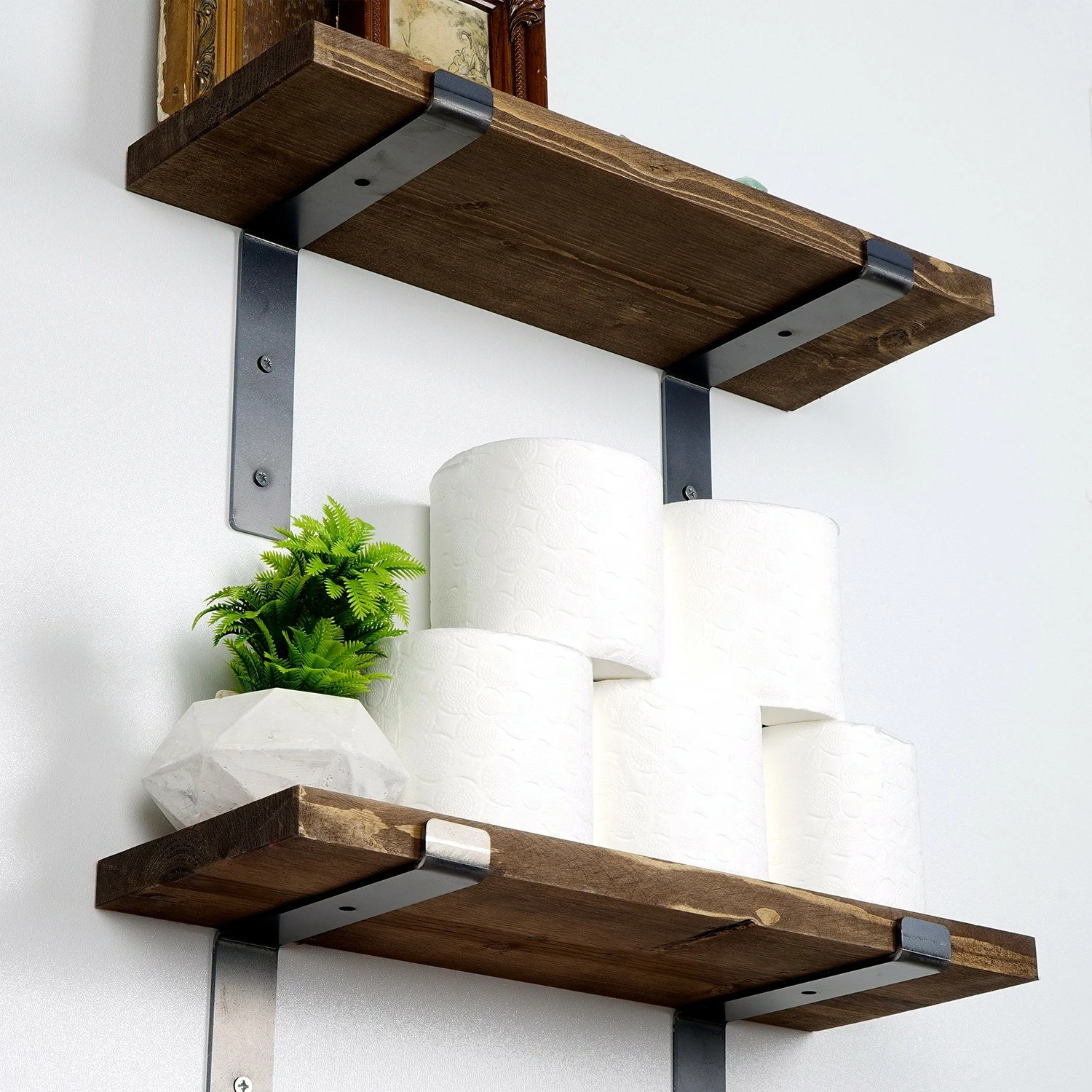 Raft dekorativ prej druri për mur, Hanah Home, Lam005