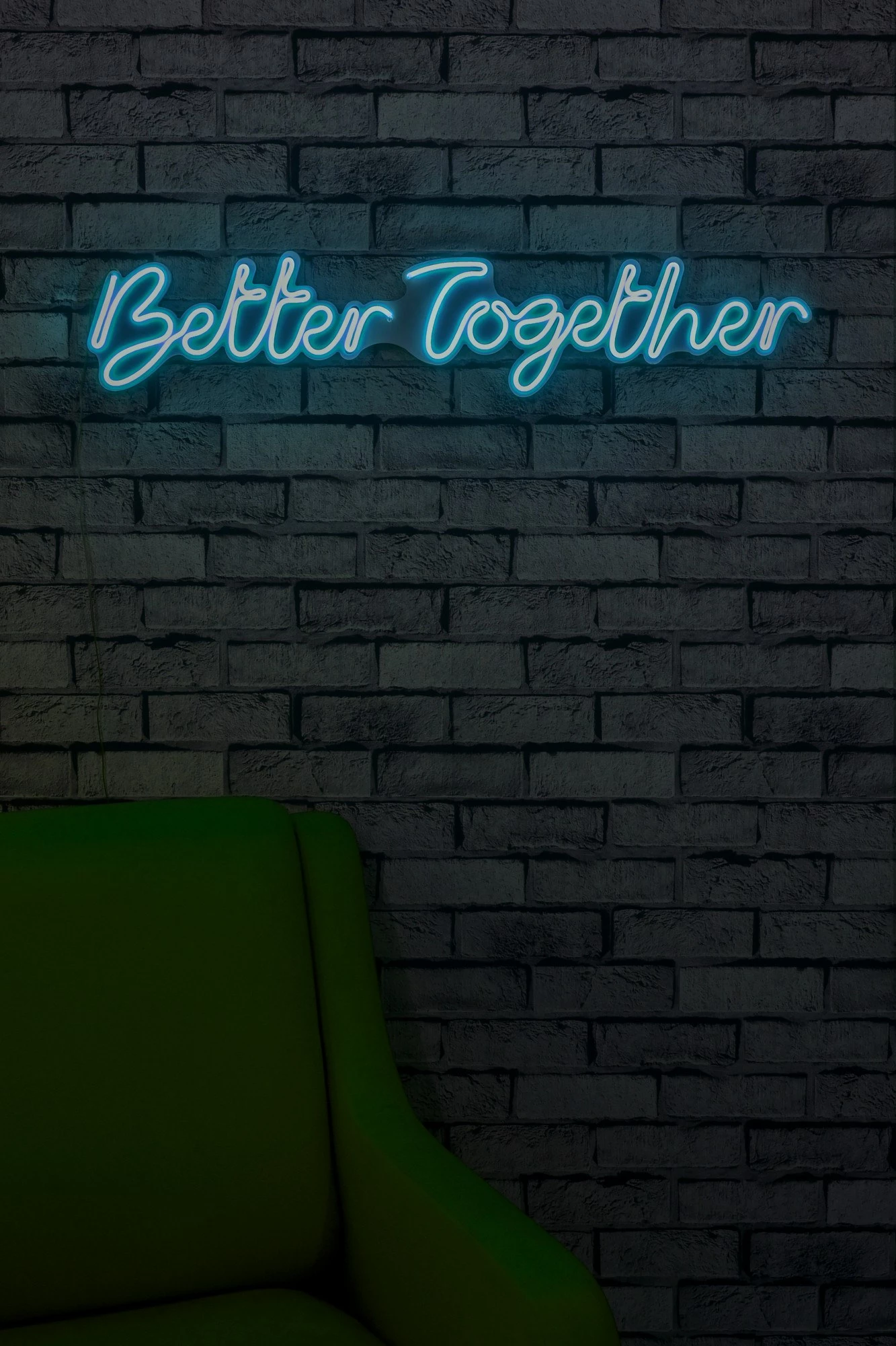 Dekor dritash LED plastike, 'Better Together', ngjyrë e kaltër